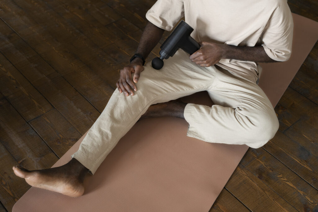 homme se faisant un massage lymphatique