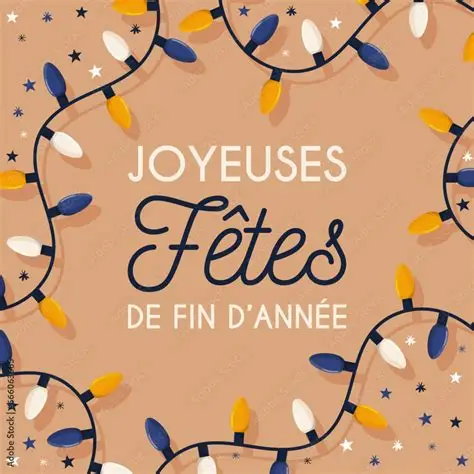 image joyeuese fetes de fin d'année avec guirlande lumineuse blanche et bleue